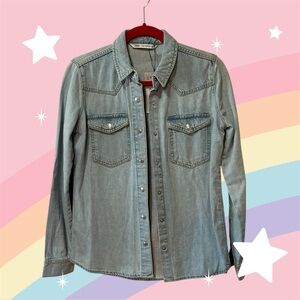 ZARA NWT Women’s Light Blue Denim Shirt